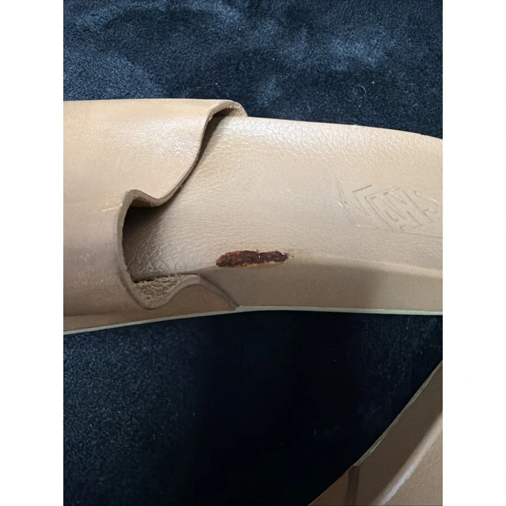 NEW Vans Decon Tan Leather Slides Women's 7 Boho Coastal
